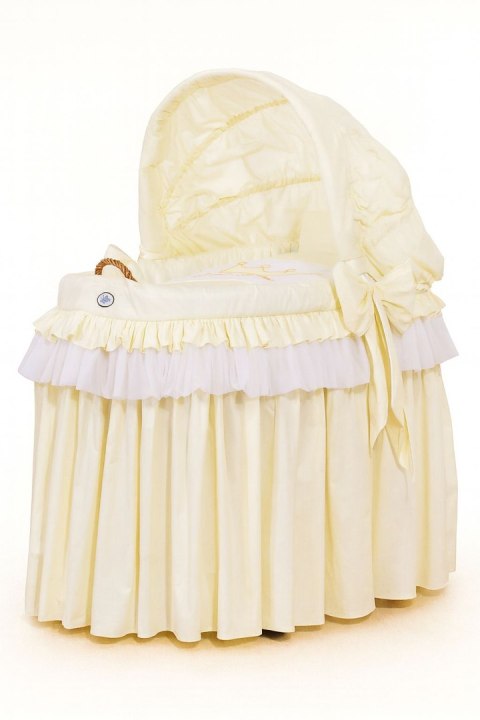 Kosz Mojżesza z budą- Little Prince Princess kremowy