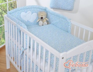 Pościel 3-cz 120x90 - Serduszka łączka niebieska