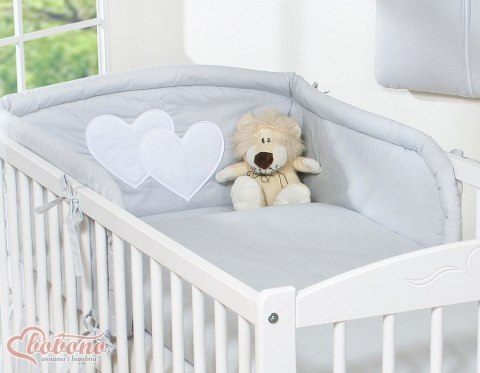 Pościel 3-cz 120x90 - Serduszka szare