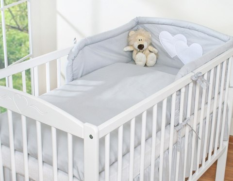 Pościel 3-cz 120x90 - Serduszka szare