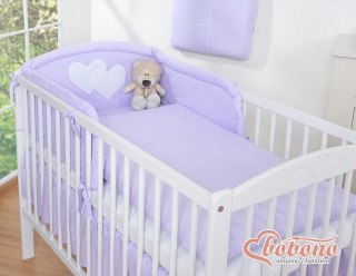 Pościel 3-cz 135x100 - Serduszka kropki na fiolecie