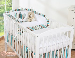 Pościel 3-cz 135x100 - Serduszka paseczki brązowe