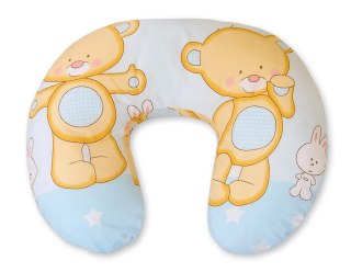 Poduszka rogal do karmienia fasolka + zdejmowana poszewka - miś przytulanka niebieski