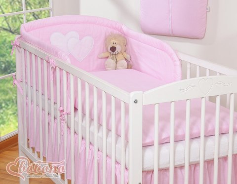 Pościel 3-cz 120x90 - Serduszka paseczki różowe