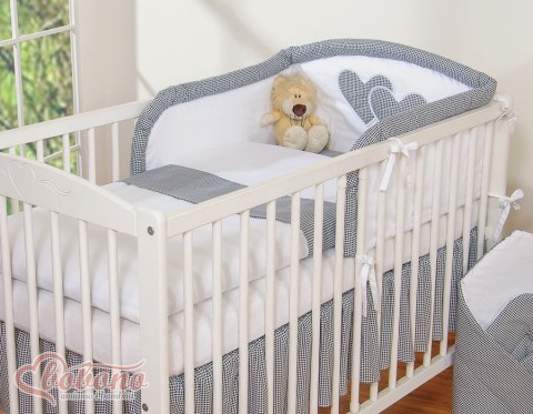 Pościel 3-cz 120x90 Serduszka - pepitka czarna