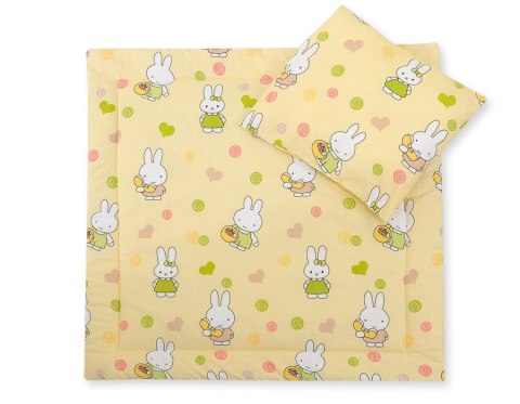 Pościel do wózka z wypełnieniem kołderka i poduszka - Hallo rabbit żółty