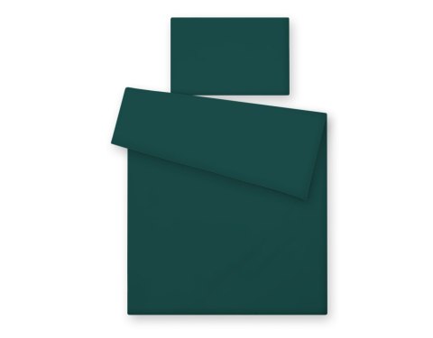 Bawełniana pościel dla dzieci 2 części poszewki na poduszkę i na kołderkę 135x100 - butelkowa zieleń