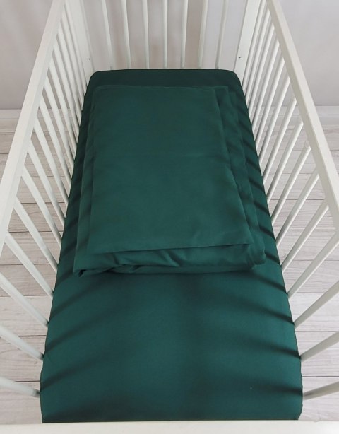 Bawełniana pościel dla dzieci 2 części poszewki na poduszkę i na kołderkę 135x100 - butelkowa zieleń