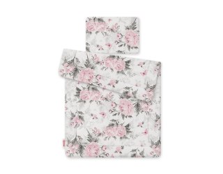 Komplet pościeli dla niemowląt z wypełnieniem 2-cz 75x100cm NEWBORN - Romantic peonies