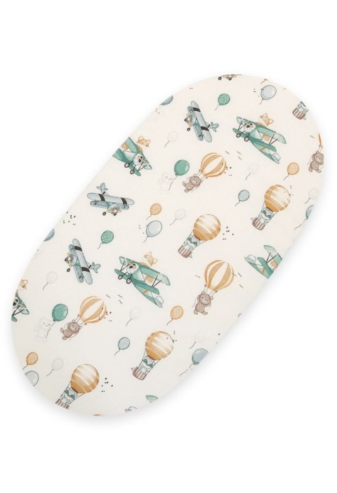 Prześcieradło bawełniane do kosza Mojżesza Boho wózka gondoli 75x35 cm - Sky adventure