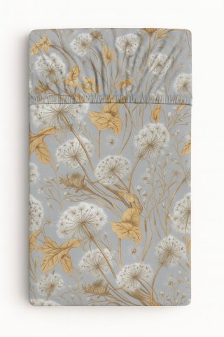 Prześcieradło bawełniane z gumką do łóżeczka 120x60 cm - dmuchawce