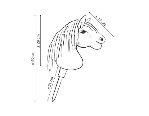 Hobby Horse Mały koń na kiju Premium biały z biała grzywą A5