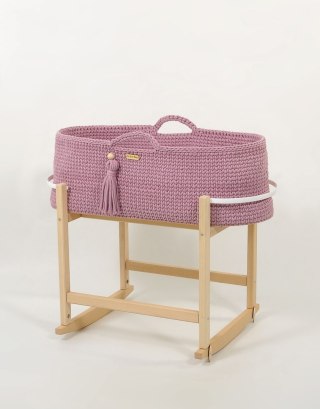 Kosz Mojżesza BOHO Handmade z kołyską - lawendowy