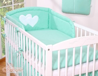 Pościel 3-cz 135x100 - Wiszące serduszka miętowe