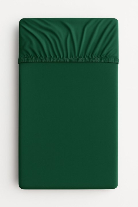 Prześcieradło jersey bawełna z gumką do łóżeczka 120x60cm - butelowa zieleń