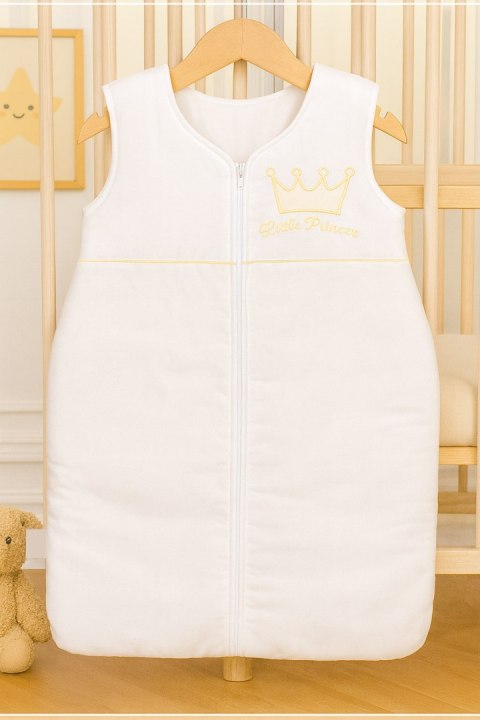 Śpiworek dla dzieci bawełniany M 6-12 mcy TOG 2.5 całoroczny ocieplany - Little Princess biały