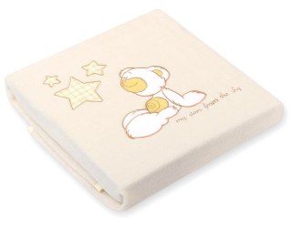 Kocyk polarowy dla niemowląt - Carlo- Miś z gwiazdkami kremowy