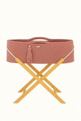 Kosz Mojżesza BOHO Handmade ze stojakiem blush