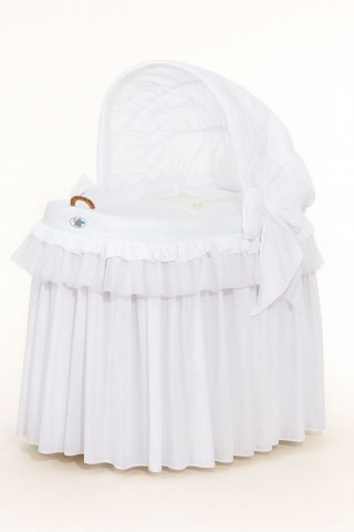 Kosz Mojżesza wiklinowy ze składaną budką - Little Princess biały