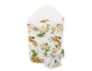 Rożek dla niemowląt z wiązaniem 2w1 usztywniany i miękki - w lesie