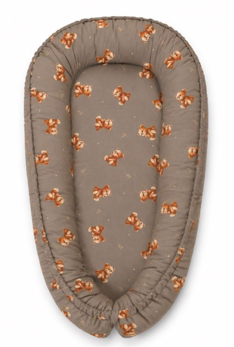 Kokon niemowlęcy dwustronny kojec otulacz Premium MY SWEET BABY- Toffee Teddy
