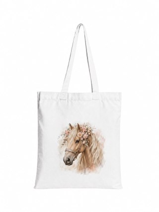 Torba bawełniana z izabelowatym koniem - 38 × 42 cm
