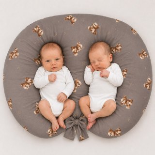 Zapasowa poszewka na poduszkę do karmienia bliźniąt 100% bawełna - Toffee Teddy