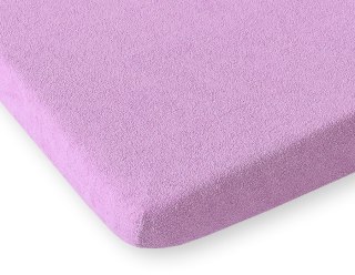 Prześcieradło frotte z gumką do łóżeczka 120x60cm - fioletowe
