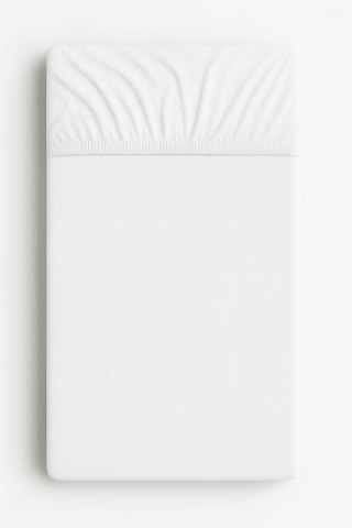 Prześcieradło frotte z gumką do łóżeczka 140x70cm - białe