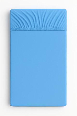 Prześcieradło jersey bawełna z gumką do łóżeczka 120x60cm - niebieskie