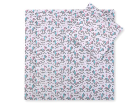 Pościel do wózka z wypełnieniem kołderka i poduszka - Koniki na biegunach