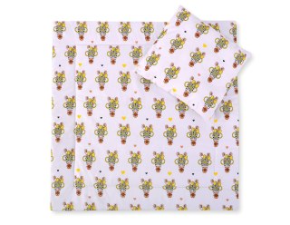 Pościel do wózka z wypełnieniem kołderka i poduszka - Zebry żółte