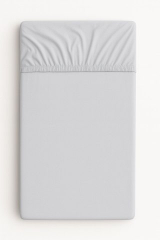 Prześcieradło bawełniane z gumką do łóżeczka 120x60 cm - szare