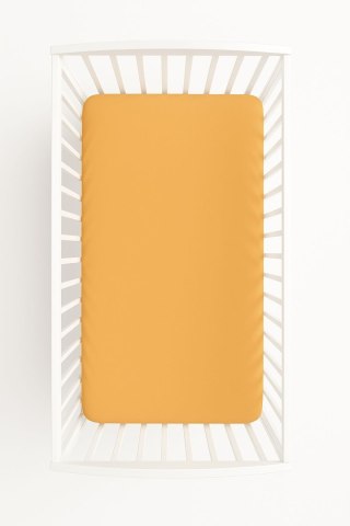 Prześcieradło bawełniane z gumką do łóżeczka 140x70 cm - brzoskwiniowe