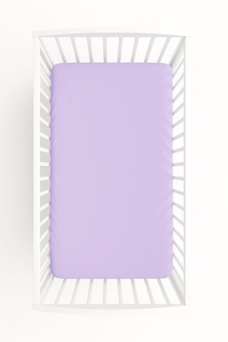 Prześcieradło bawełniane z gumką do łóżeczka 140x70 cm - fioletowe