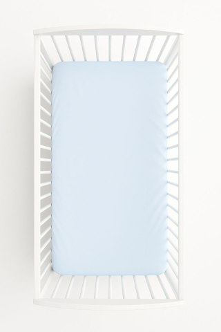 Prześcieradło bawełniane z gumką do łóżeczka 140x70 cm - niebieskie