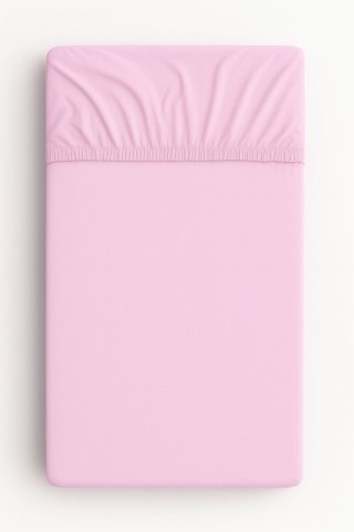 Prześcieradło bawełniane z gumką do łóżeczka 140x70 cm - różowe