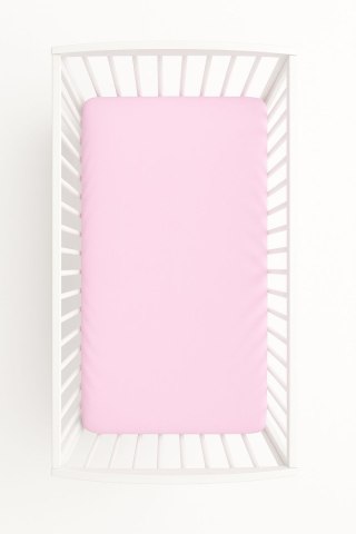 Prześcieradło bawełniane z gumką do łóżeczka 140x70 cm - różowe