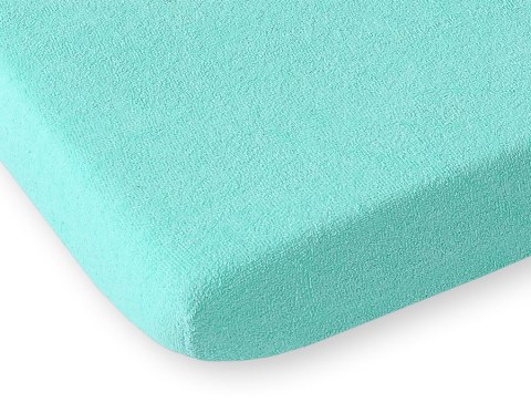 Prześcieradło frotte z gumką do łóżeczka 120x60cm - miętowe