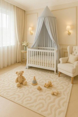 Baldachim wiszący bawełniany do pokoju dziecięcego - szary