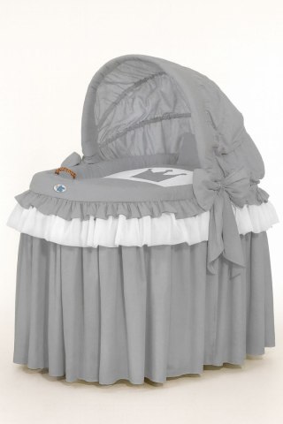 Kosz Mojżesza wiklinowy ze składaną budką- Little Prince antracyt