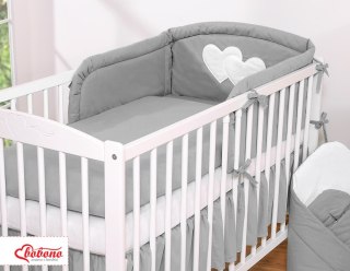 Pościel 3-cz 120x90 - Serduszka antracyt