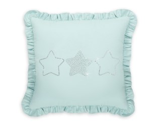Dekoracyjna poduszka z aplikacją - miętowy