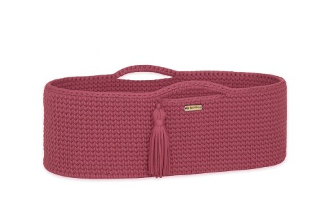 Kosz Mojżesza BOHO bawełniany Handmade z materacykiem - blossom