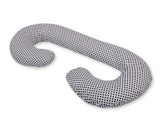 Poduszka ciążowa typu C dla kobiet w ciąży do spania karmienia + zdejmowana poszewka- rozeta czarna