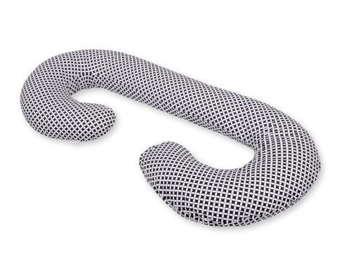 Poduszka ciążowa typu C dla kobiet w ciąży do spania karmienia + zdejmowana poszewka- rozeta czarna