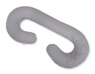 Poduszka ciążowa typu C dla kobiet w ciąży do spania karmienia + zdejmowana poszewka- rozeta czarna