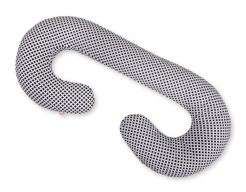 Poduszka ciążowa typu C dla kobiet w ciąży do spania karmienia + zdejmowana poszewka- rozeta czarna