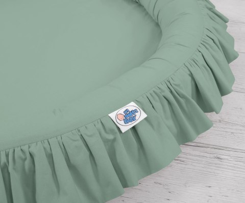 Zestaw: baldachim wiszący do pokoju dziecięcego, gniazdko z falbanką, poduszki - szałwia