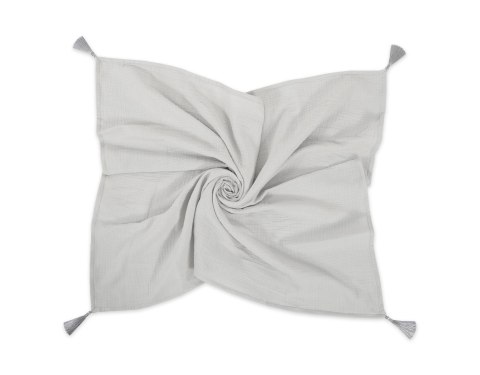 Muślinowy kocyk dla niemowląt z chwostami - szary